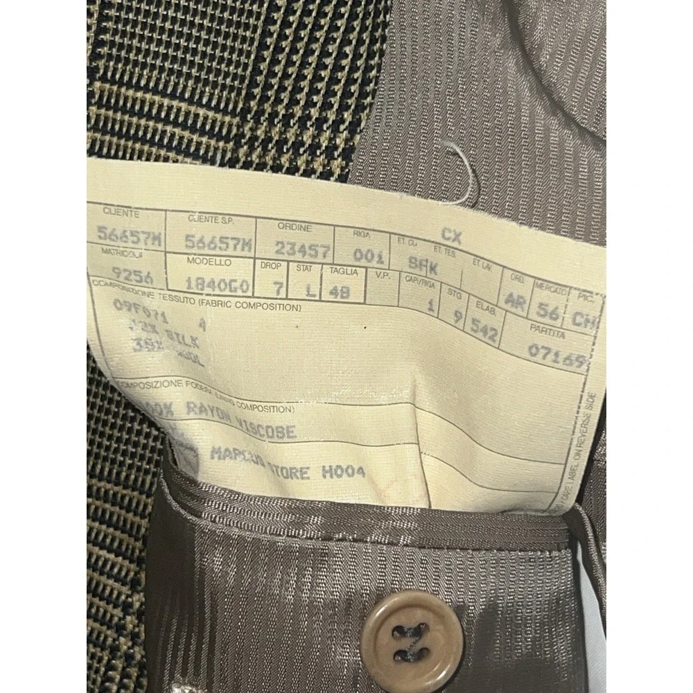 Ermenegildo Zegna Soft Sport Coat Blazer Check Silk Men's Size 48R Preppy Cool